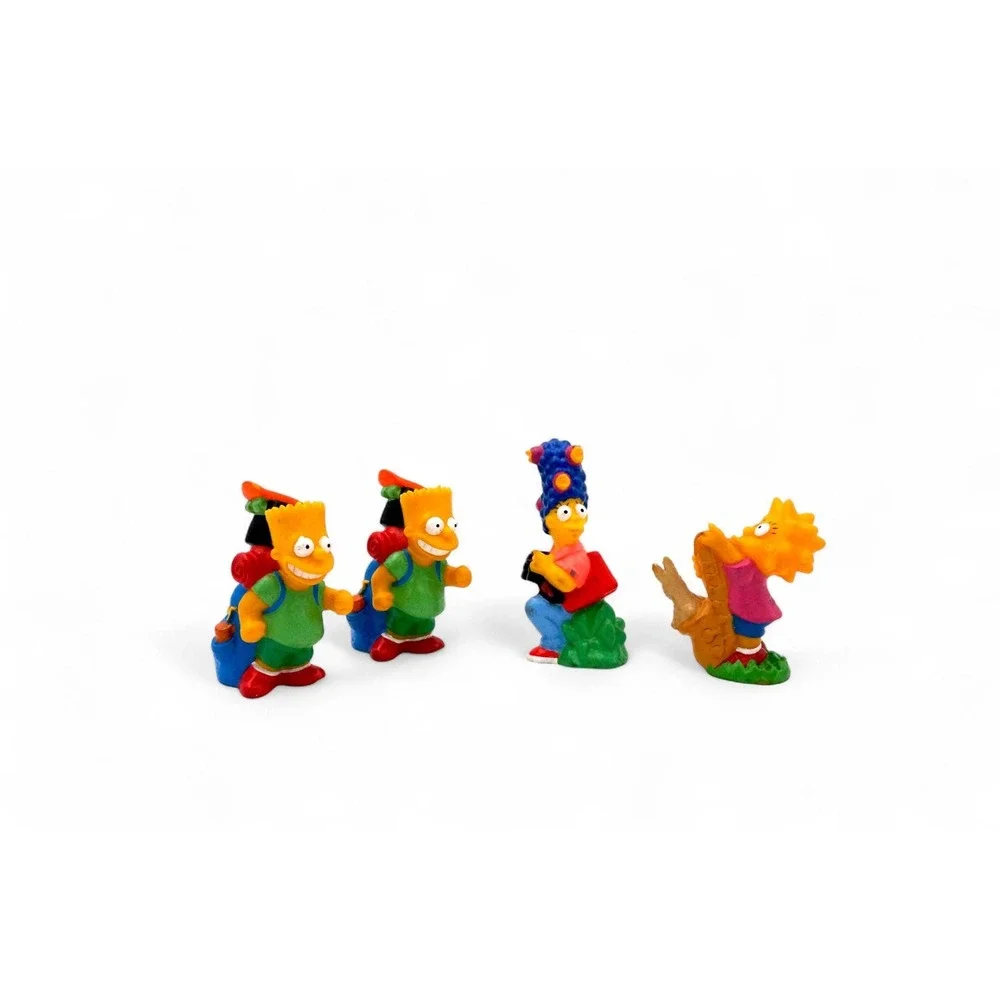 Vtg 1990 Burger King Simpsons Camping PVC Figurine Toy Set‎ Of 4 90s Retro - Picture 2 of 8